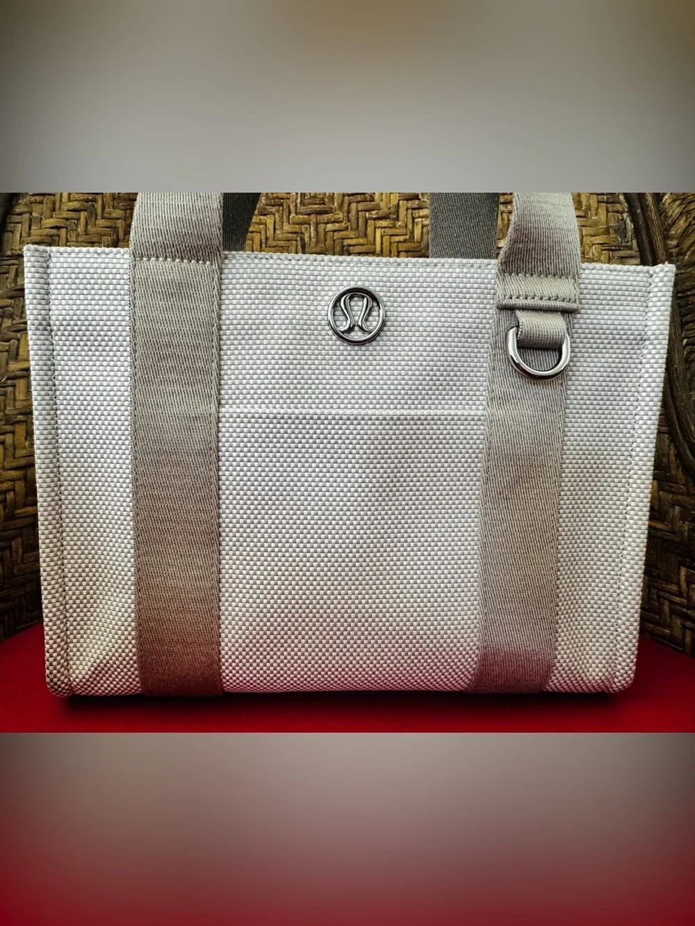 Lululemon Two-Tone Canvas Mini Tote Bag 4.5L Mojave Tan/ Light Ivory